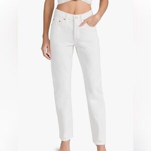 MADEWELL Cali Demi Boot Straight Leg White Jeans 26 NWOT